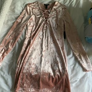 Pink velvet dress